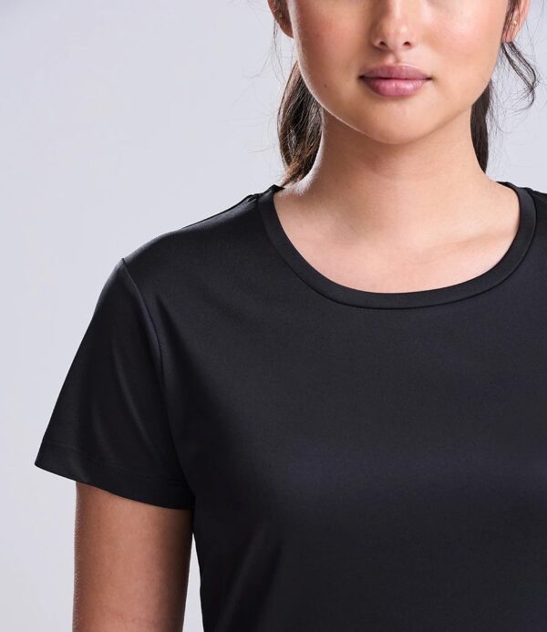 WH-BLANK-TS-LD-JetBlack-detail Women's Smooth Sport Tshirt, Jet Black