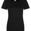 WH-BLANK-TS-LD-JetBlack-front Women's Smooth Sport Tshirt, Jet Black