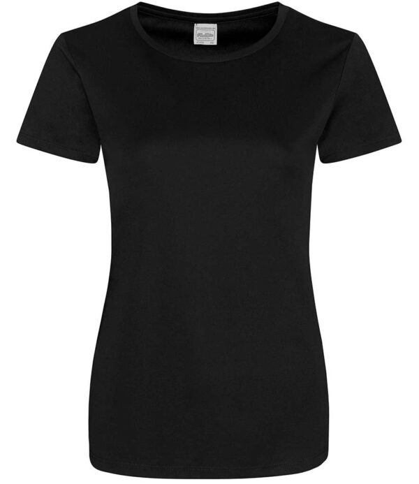WH-BLANK-TS-LD-JetBlack-front Women's Smooth Sport Tshirt, Jet Black