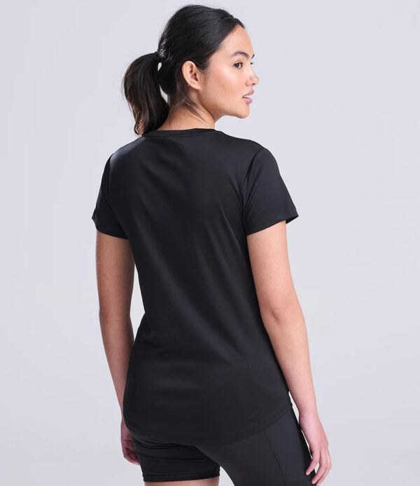 WH-BLANK-TS-LD-JetBlack-model-back Women's Smooth Sport Tshirt, Jet Black