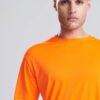 WH-BLANK-TS-UN-ElectricOrange-detail Smooth Sport Tshirt, Electric Orange