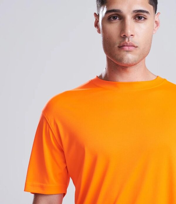 WH-BLANK-TS-UN-ElectricOrange-detail Smooth Sport Tshirt, Electric Orange