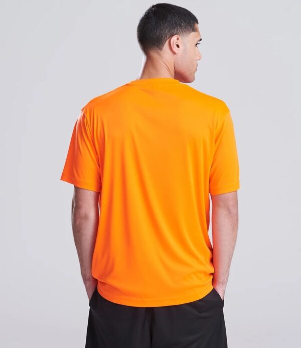 WH-BLANK-TS-UN-ElectricOrange-model-back Smooth Sport Tshirt, Electric Orange