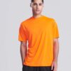 WH-BLANK-TS-UN-ElectricOrange-model-front Smooth Sport Tshirt, Electric Orange