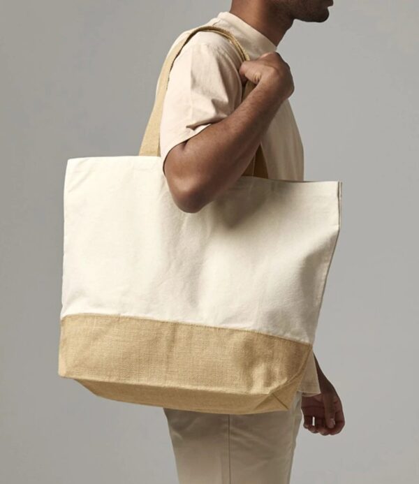 WH-BLANK-TT-UN-Natural-model-front Canvas Tote XL, Natural