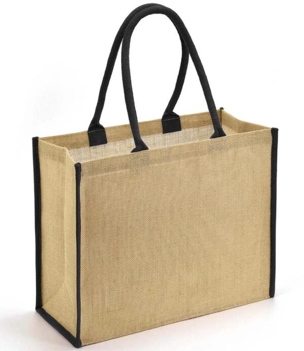 Jute Tipped Shopper, Natural/Black