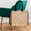 Jute Tipped Shopper, Natural/Black