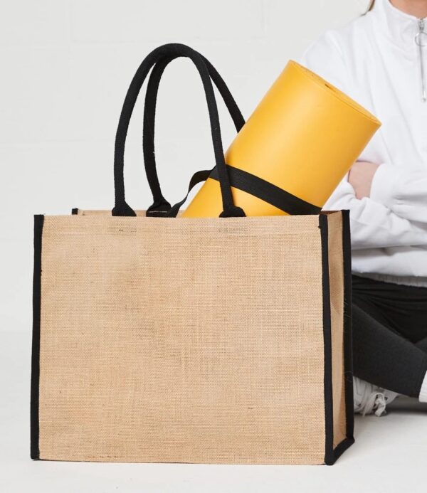 Jute Tipped Shopper, Natural/Black