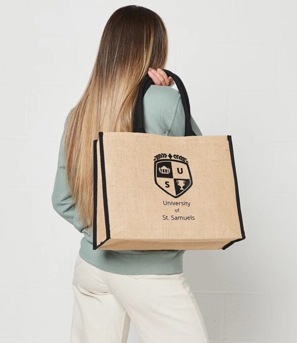 Jute Tipped Shopper, Natural/Black