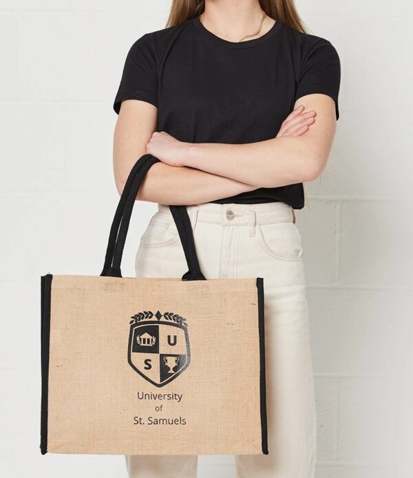 Jute Tipped Shopper, Natural/Black