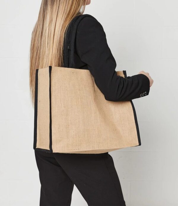 Jute Tipped Shopper, Natural/Black
