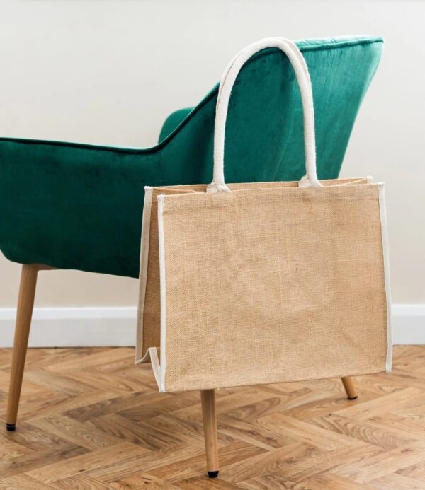 Jute Tipped Shopper, Natural/Cream