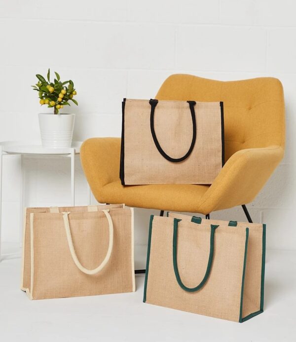 Jute Tipped Shopper, Natural/Cream