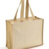 Jute and Canvas Shopper, Natural/Natural