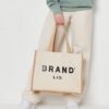 Jute and Canvas Shopper, Natural/Natural