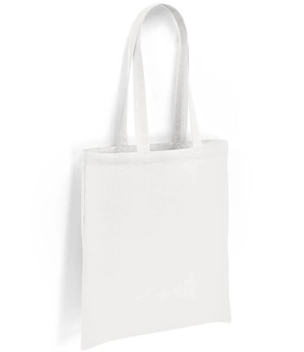 Cotton Long Handle Shopper, White