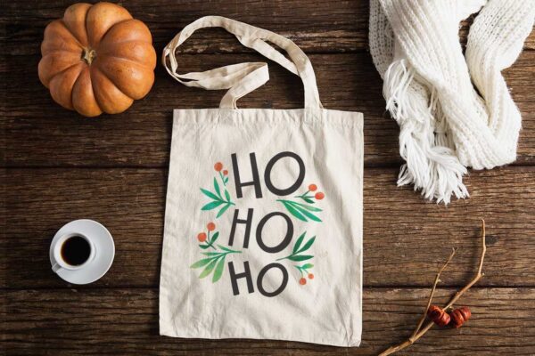 Christmas Tote Bag, Ho Ho Ho