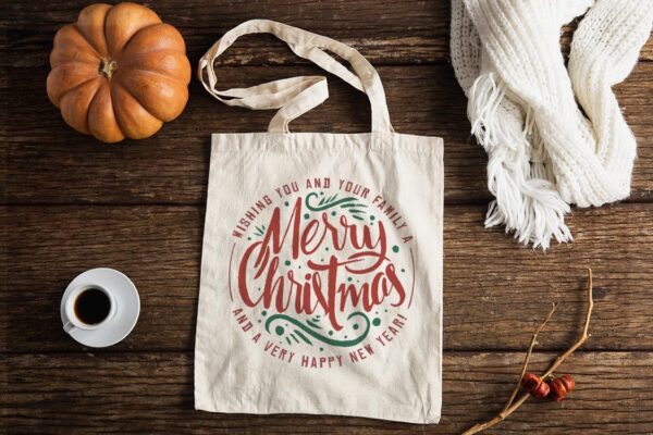 Christmas Tote Bag, Merry Christmas